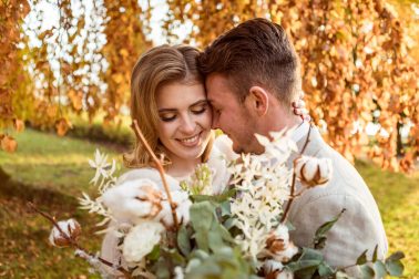 Brautpaar Elegante Winterhochzeit Villa Kalles