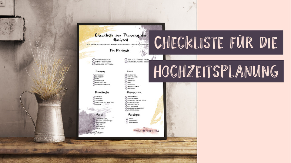 Checkliste Hochzeitsplanung