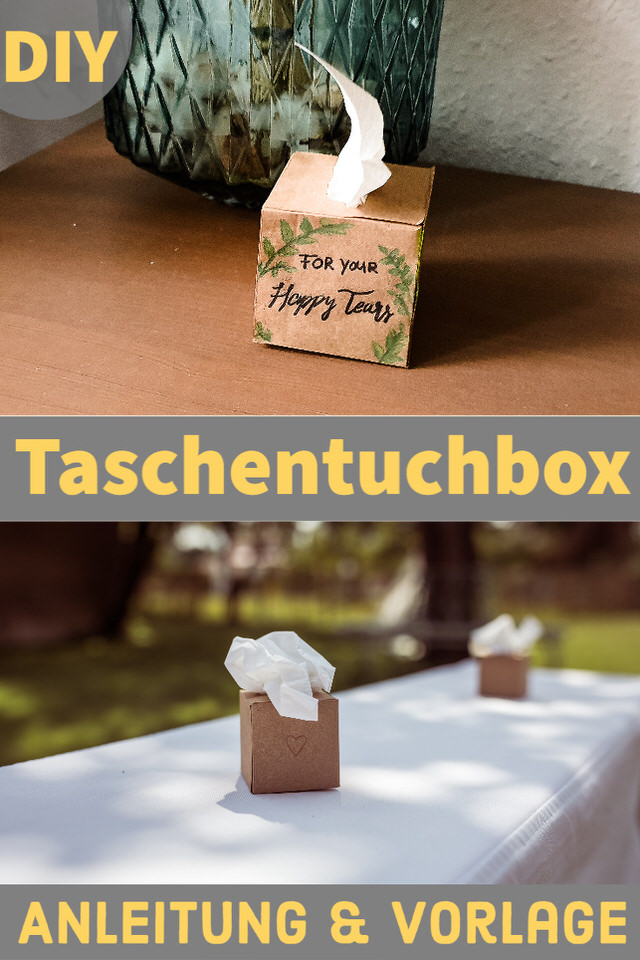 Anleitung und Vorlage für DIY Taschentuchbox für Freudentränen