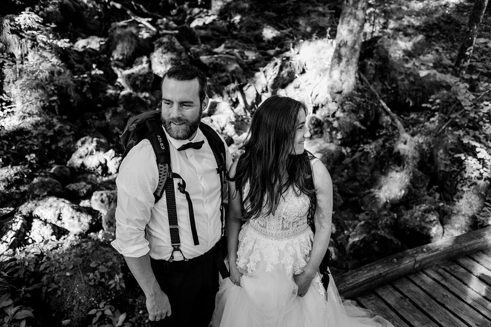 Hochzeit Brautpaar im Zauberwald Königssee