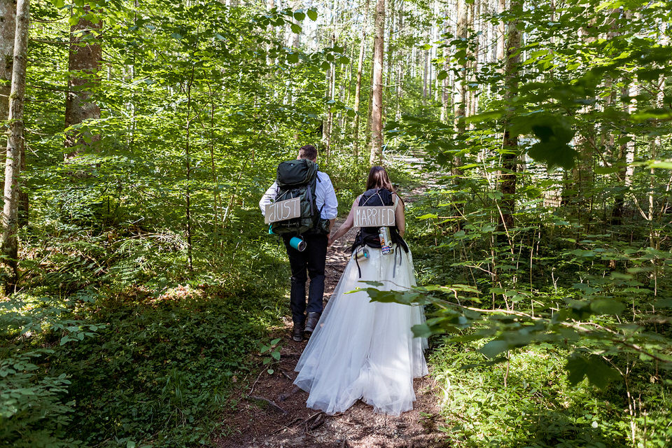 Hochzeit Brautpaar im Zauberwald Königssee