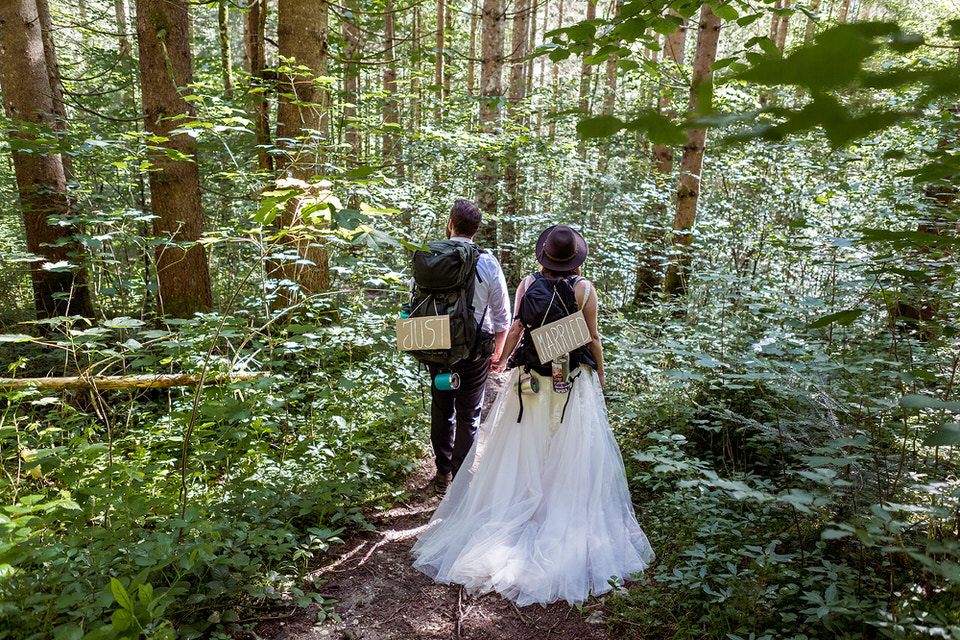 Hochzeit Brautpaar im Zauberwald Königssee