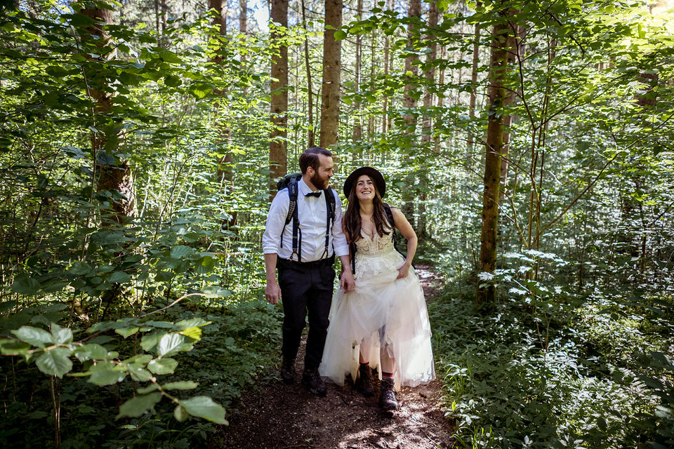 Hochzeit Brautpaar im Zauberwald Königssee