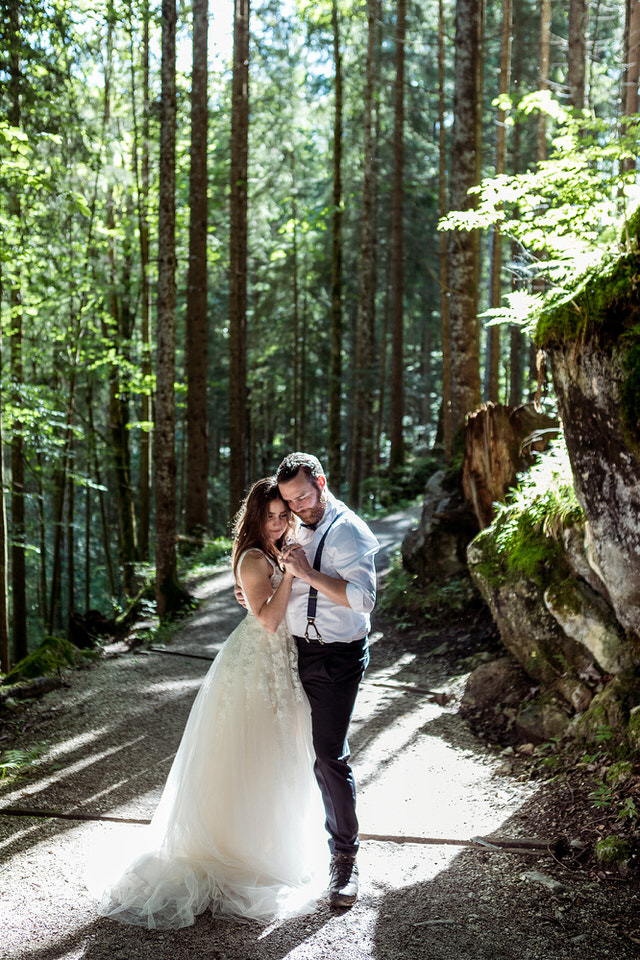 Hochzeit Brautpaar im Zauberwald Königssee