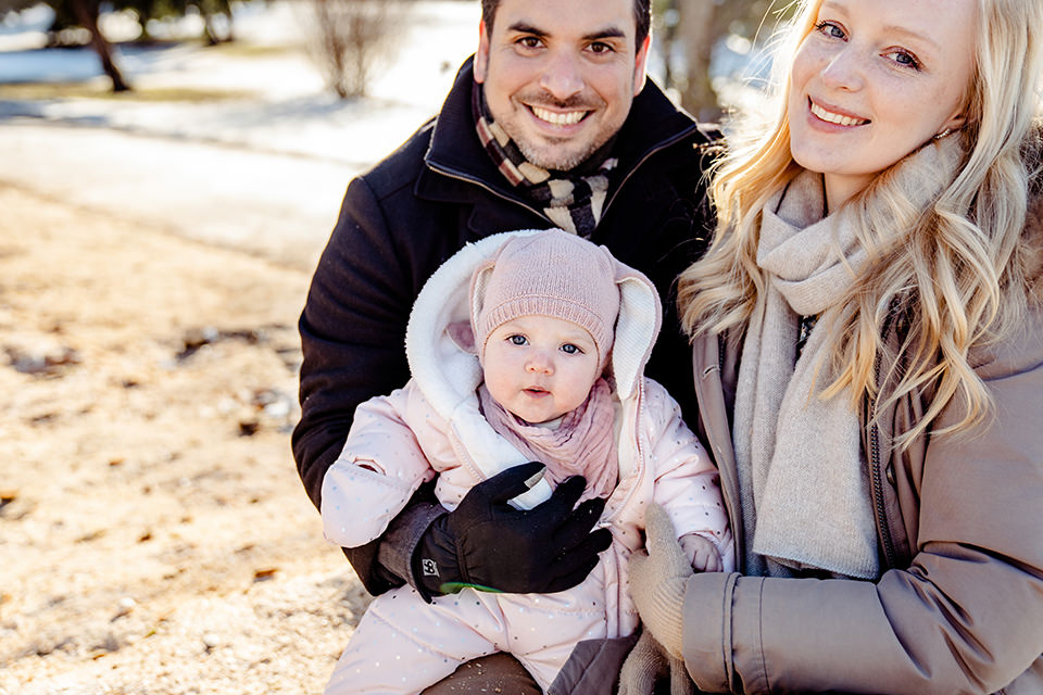 Familienshooting im Hofgarten Düsseldorf im Schnee